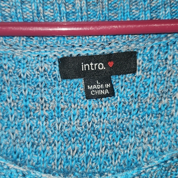 INTRO, Size Large, turquoise Sweater with Cowl neck - Picture 5 of 5